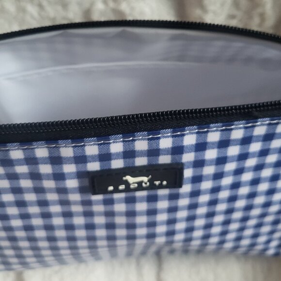 NWT - SCOUT Packin' Heat Makeup Bag /Navy Gingham - Picture 6 of 6
